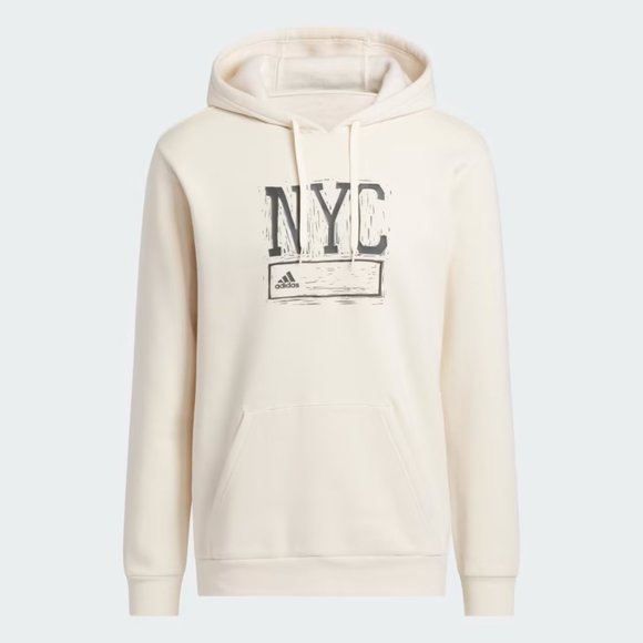Adidas NYC New York City GRAPHIC HOODIE XL Cream - Picture 1 of 4